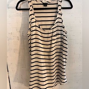 Club Monaco Silk Tank Navy & Creme women’s large